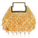 Elegant Cotton with Acryl Drops Evening Handbag/Wristlet(More Colors)