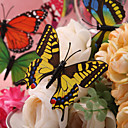 beau papillon jaune et noir en plastique - lot de 6