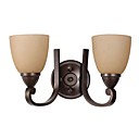 Antique Metal Wall Lights with 2 Light in Glass Shades