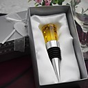 Cylindrical Yellow Crystal Bottle Stopper