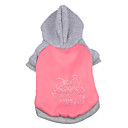Pink Hot Fix Rhinestone Hoodie Coat for Dogs (XS-XL)