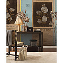 Botanical Floral Nature Words and Objects Mural
