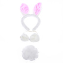 peluche 3-in-1 fascia bel coniglio bianco + cravatta + costume set coda per halloween festa mascherata