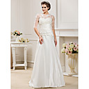 A-line Jewel  Floor-length Satin  Wedding Dress