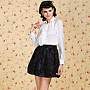 ts vintage laag ruche staande kraag blouse