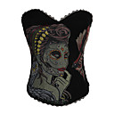 Poliéster / algodón con Cystal / Impresión Adjustalbe Strape Cierre trasero Busk Corsets Fajas