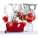 Red Object Contemporary Graphics Mural