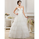 A-line Sweetheart  Floor-length Tulle  Wedding Dress