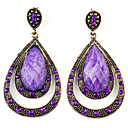 Special Water-Drop Style Retro Earrings for Women (Purple)