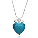 Joyería Gorgeous Fashion Cubic Corazón Imitación de Plata Collar de piedras preciosas