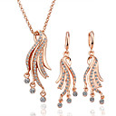 Tentacles 18K Gold Jewelry Set With Rhinestone Including Necklace,Earring (More Colors)