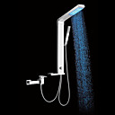 Contemporary Wall Mount LED Color Changing Widespread Aluminum Shower Panel with Hand Shower(Not Inclued Faucet)