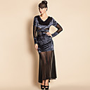 ts maille velours coutures maxi robe sexy