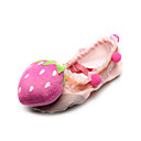Lindos zapatos hechos a mano lienzo de baile de Split-sole Ballet Slipper Con La Fresa Para Niños