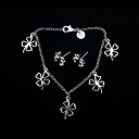 Beautiful Silver Plated Lucky Leaf Women's Jewelery Set Including Bracelet,Earring