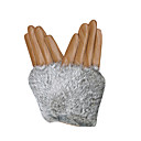 Elegant Lambskin Leather Winter Gloves With Rabbit Fur Cuff (More Colors)
