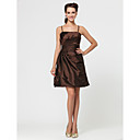 A-line Short/Mini Taffeta Bridesmaid Dress With Side Draping