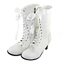 Main blanc en cuir PU 6,3 cm talon haut Bottes Lolita Pays