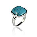Elegante Liga Praça Imitação Anel Gem Stone