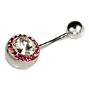 Charming Alloy Round Crystal Belly Ring