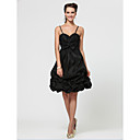 A-line Sweetheart Knee-length Taffeta  Bridesmaid Dress With Pick Up Skirt
