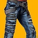 Men's Straight Zipper Pockets Jeans
