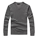 scollo a V uomo maglione di cotone sottile maglia