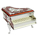 Personalized Lovely Red Piano Shaped Tin Alloy Women's Jewelry Box