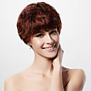 Capless Short 100% Human Hair Auburn Curly Hair Wig