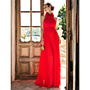 collo alto piano di lunghezza chiffon di tailleur pantalone