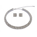 High Quality Czech Rhinestones Alloy Plated Wedding Necklace And Earrings Jewelry Set