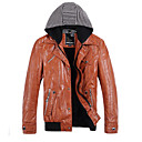 leren hoodie slanke jas