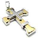 gouden kruis hanger (gratis ketting) (5,2 * 3,3 * 0,6 cm)