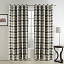 (Dos paneles) tradicional jacquard de poliéster habitación cuadros oscurecimiento cortinas