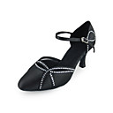 Frauen satin t-strap modern / Ballroom Dance Schuhe mit Strass (weitere Farben)