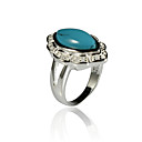 Elegante liga Oval Imitação Anel Gem Stone
