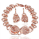 Superbe bijoux en or 18 carats serti de strass compris boucles d'oreilles, bracelet (plus de couleurs)