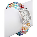 Charmant Multicolor Lampwork Glass Square Women 'Watch