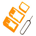 Adaptateur de Carte Nano et Micro Sim avec Aiguille d'Extraction pour iPhone 4/4S et iPhone 5