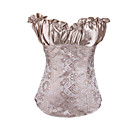 Raso con jacquard Side Strapless Fajas Corsets cierre de cremallera