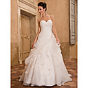Ball Gown Sweetheart Chapel Train Organza Wedding Dress