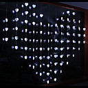 1.6Mx2M  White Heart LED String Lamp with 78 LEDs - Christmas & Halloween Decoration