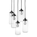 60W E27 Glass Flush Mount Light with 5 Lights