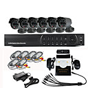 8 canaux de surveillance Système de sécurité 6 Extérieur Vision Warterproof Nuit Caméra