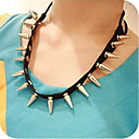 vrouwen leren klinknagel ketting