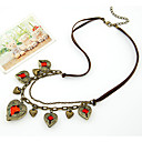 vintage leren vrouwen edelsteen ketting
