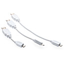 3 In 1 Micro USB data / oplaadkabel voor PS3/Xbox360/PC (10cm, 15cm, 20cm, Wit)