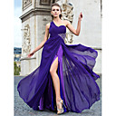 Sheath/Column One Shoulder Floor-length Chiffon Evening Dress