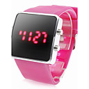 reloj unisex del silicón del estilo deportivo de color rojo llevó la muñeca (rosa)
