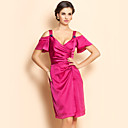 TS Off Shoulder Ruffle Gathered Bead Dress
